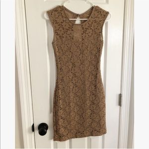 Tan lace dress